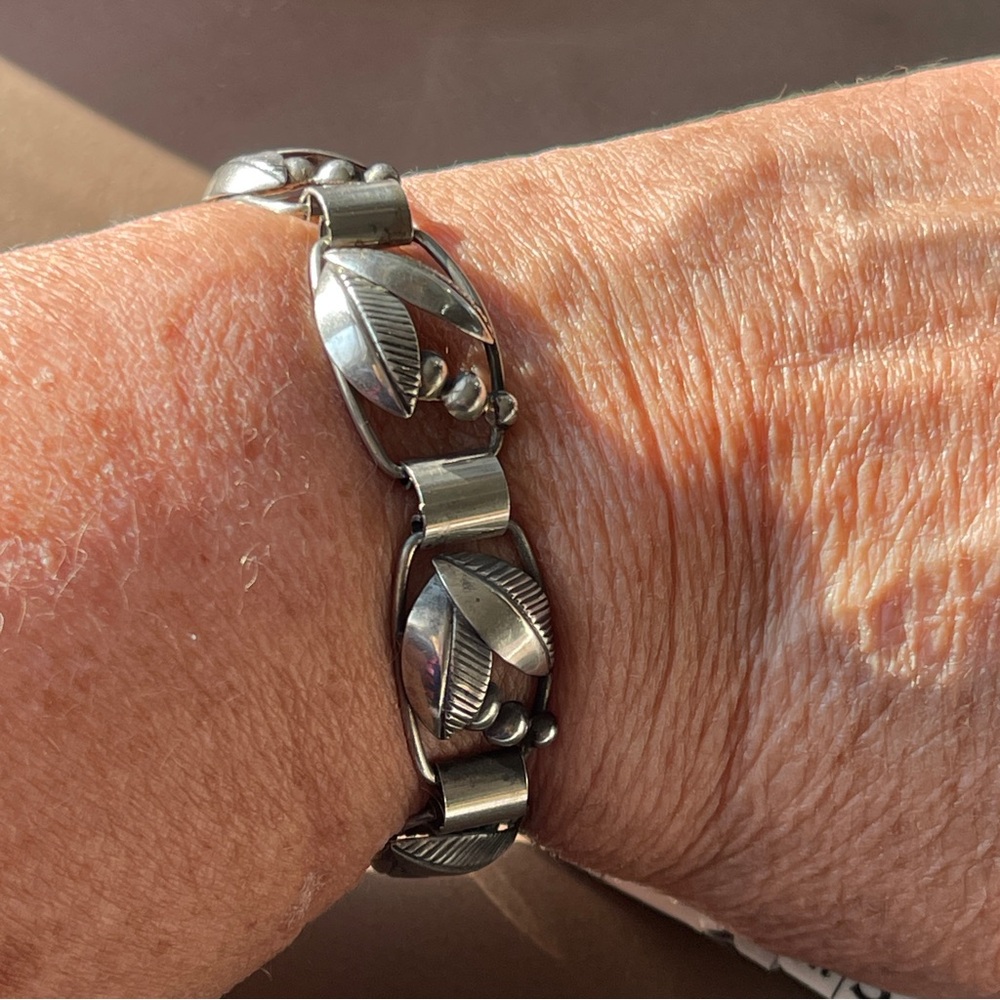 1954 Pinco Förening Scandinavian Modern Leaf Link Bracelet, Vintage MCM